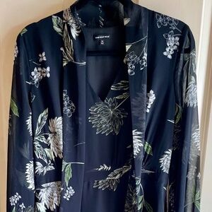 Flowy floral midi dress with tie front